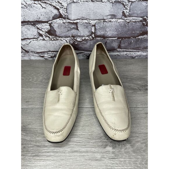 Munro American Ivory Cream Leather Slip On Heel Loafers Women Sz 9M US/39.5EU - Picture 14 of 16
